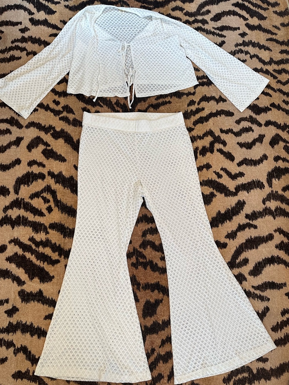 torrid White Crochet Flare Pants